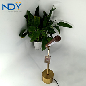 Wholesale Indoor Decorative Home Hotel Villa Modern Simple E14 Wood Grain <strong>Copper</strong> Led Table <strong>Lamp</strong> - Product Image 4
