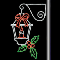 Décorations de paysage extérieures pour Halloween et Noël, en forme de boîte cadeau, lumières LED 2D IP65 à montage sur poteau, motifs lumineux pour la rue