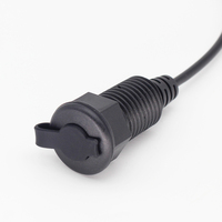 Puerto AUX impermeable Cable de extensión de audio macho a hembra de montaje empotrado fijo de rosca estéreo de 3,5mm con cubierta