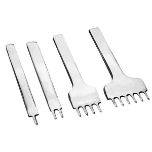 Cincel de acero blanco para hacer agujeros, Kit de herramientas de punzón de costura, adecuado para ejercicios de Novice, 3/4/5/6mm