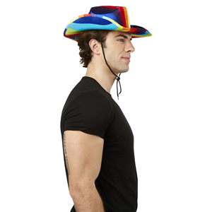 LGBTQ Pride Festival Carnival Rainbow Glitter Wild <span class=keywords><strong>West</strong></span> Sombrero de vaquero - Product Image 5