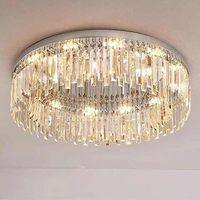 Luminaire suspendu rectangulaire moderne vintage LED de luxe en cristal K9 pour îlot de cuisine et salle à manger, dimmable et économe en énergie