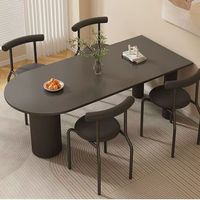 Ensemble table à manger et îlot de cuisine intégrés en pierre frittée moderne, mobilier crème français pour la maison