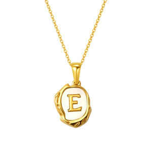 Cool Punk estética joyería de acero inoxidable para Mujeres Nuevo 26 letras iniciales colgante collares de concha estilo de moda - Product Image 5