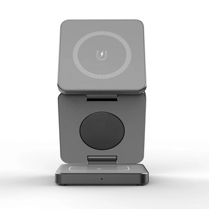 Nhà Máy 15W 3-Trong-1 Nhanh Chóng Sạc Không Dây Từ Có Thể Gập Lại Cho <span class=keywords><strong>Qi</strong></span> Trạm Sạc Với Iphone Chủ Sở Hữu Và Chủ Sở Hữu Đồng Hồ Cho Trav - Product Image 2