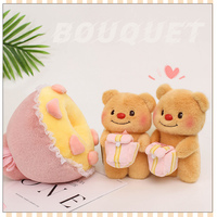 Poupée ours en beurre mignon Confession Flower Bundle Peluche Toy Doll donne à sa petite amie un cadeau d'anniversaire le jour de la Saint-Valentin Qixi