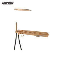 Nouveau design moderne, robinet de douche/baignoire en laiton à poignée unique, finition céramique, doré champagne, pour usage hôtelier, mitigeur à débit contrôlé