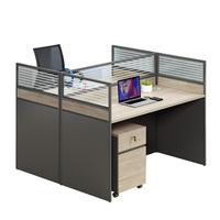 Poste de travail moderne en bois pour bureau, avec cloison de séparation, bureau d'ordinateur, table de direction de luxe pour employés, ensemble de mobilier.