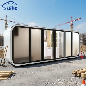 Cabine hôtelière préfabriquée mobile en panneaux sandwich d'acier, type Apple Pod - Product Image 1
