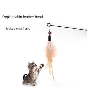 CFA级木柄钢丝塑料猫玩具铃互动式防闷可拆卸替换头耐用 - Product Image 4