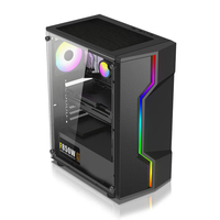 Lovingcool Factory ATX/M-ATX boîtier d'ordinateur avec boîtier de jeu de bureau en verre trempé et tours avec bande d'éclairage et ventilateurs