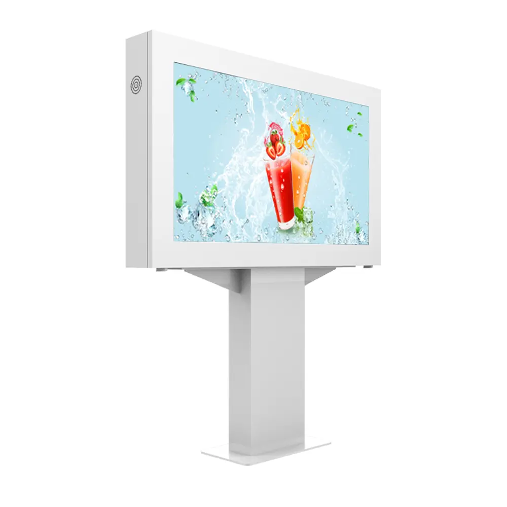 Outdoor Floor Standing Waterproof Kiosk 65 Inch Drive Thru Digital Signage Advertising Equipement