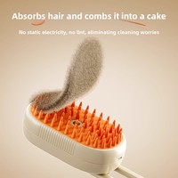 Peigne de toilettage massant pour animaux de compagnie - Activé par la vapeur - Conception en ABS en forme d'arc - Indispensable pour chats et chiens - Brosse douce pour le brossage et le bain