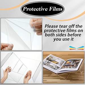 עיתון בסגנון M מחזיק ספרים אקרילי יציב מעמד קריאה שקוף אקריליק פתוח מדף תצוגת ספרים מגזינים ספרי לימוד - Product Image 2