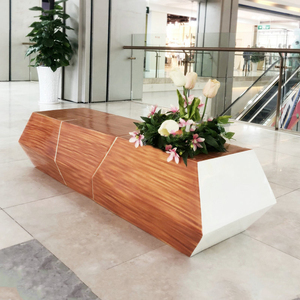 Bancs en fibre de verre personnalisables pour l'extérieur, mobilier commercial pour centres commerciaux, ensembles de sièges de loisirs avec pot de fleurs - Product Image 4