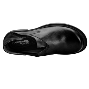 Chaussures décontractées Derby en cuir de vachette à talons bas à semelle épaisse et à bout rond pour hommes, adaptées aux fêtes et aux banquets. - Product Image 2