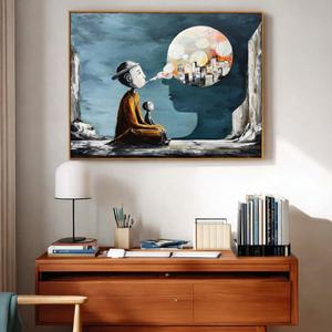 Pintura Arquitectónica Comercial Personalizada al por Mayor, con Textura 3D Realista de Burbujas Surreales sobre Lienzo, Hecha a Mano, Arte Decorativo - Product Image 4