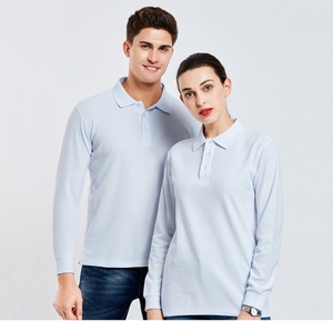 Chemises unisexes à manches longues en maille respirante de haute qualité, couleur unie, coupe classique, polyester/coton, avec logo personnalisé, pour l'été et les loisirs - Product Image 3