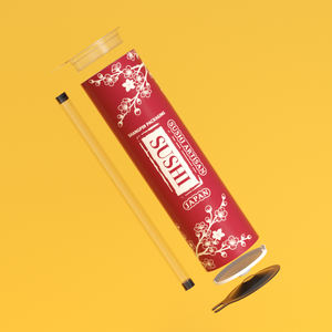 カスタム印刷された環境に優しい食品グレードのスカ寿司プッシュポップ紙管、箸付き円筒形紙容器寿司包装 - Product Image 5