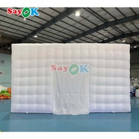 Grand chapiteau gonflable de tente de fête de camping tente gonflable de maison de cube d'air cube gonflable LED pour des événements