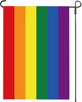Nouveau drapeau de jardin double face en polyester 100% de 12,5 pouces * 18,5 pouces, motif arc-en-ciel, et bannière LGBTQ pour la décoration