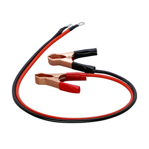 Jfs Golden Peak Alligator Clip Jumper Cables 60a Copper Car Battery Charging Red Black Flexible Rubber Insulated - Product Image 1