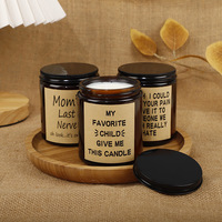 Bougie parfumée en verre ambré de 7 oz, cire de soja, logo personnalisé, couvercle en métal, boîte cadeau, mariage, fête, Diwali, décoration de la maison, aromathérapie, longue durée
