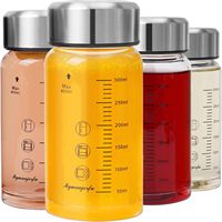 Bouteilles en verre à large ouverture pour jus, eau, smoothies, lait et protéines, avec couvercles, sans BPA, réutilisables, anti-fuite, type shaker