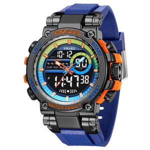 Reloj Deportivo Analógico-Digital para Hombre SMAEL 8141, Cronógrafo, Resistente al Agua 5BAR, Correa de Silicona, Pantalla LED - Product Image 4