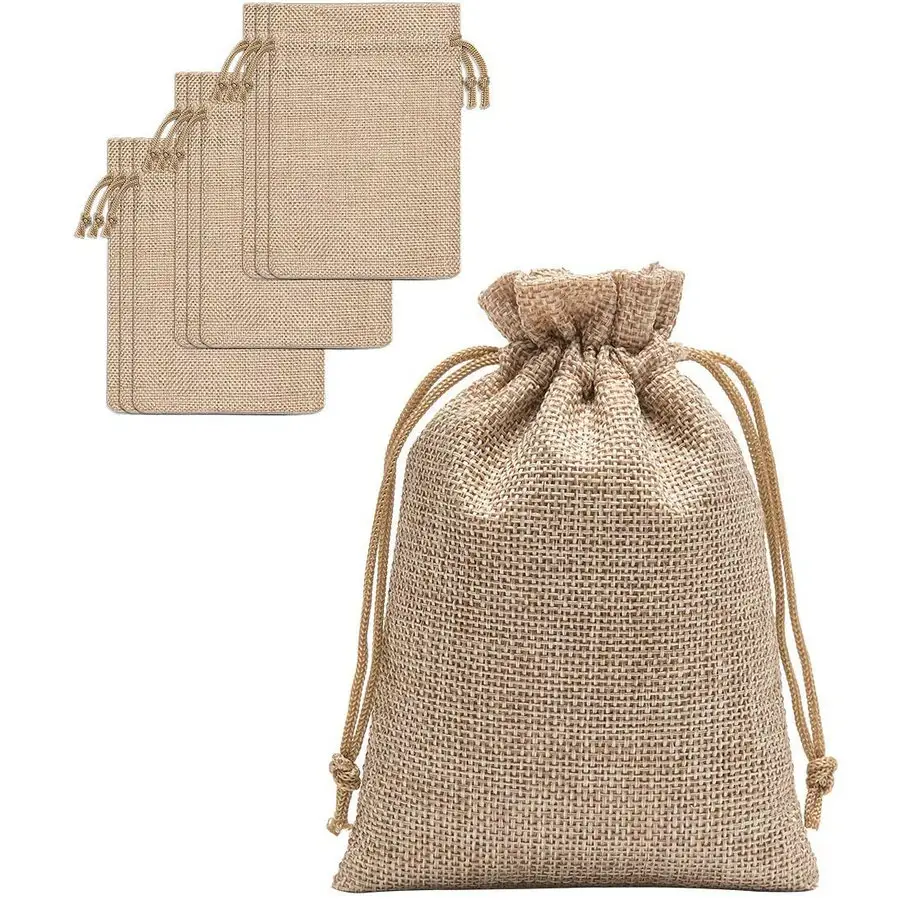 Lote de sacos de jute de cordão são adequados para carregar grãos de café