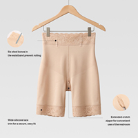 Waistdear OEM ODM Shorty sculptant High Colombianas, rehausseur de fesses, contrôle du ventre, rehausseur de hanches, entrejambe zippé, 6 baleines, triple couche