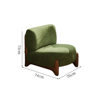 Canapé inclinable moderne avec coussin en éponge douce et structure en bois massif pour salon, hôtel, maison, bureau