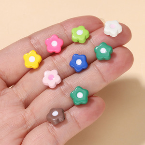 Perles acryliques en forme de fleur, petites, pour la fabrication de bijoux DIY, accessoires pour bracelets, vente en gros - Product Image 4