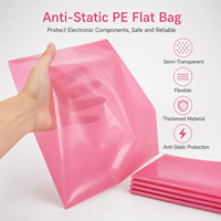 Sacs plats en PE anti-statiques et résistants à l'humidité, imprimés sur mesure, impression sérigraphique pour l'emballage de composants électroniques, sur mesure