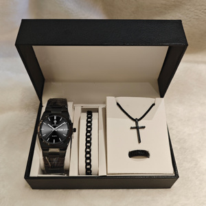 Montre Gohuos 8807 de haute qualité pour homme, montre de luxe lumineuse, étanche, avec calendrier, ensemble de 5 pièces avec collier, bague et bracelet - Product Image 5