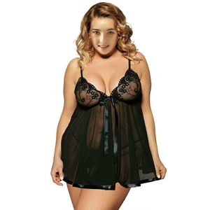 Chemises de nuit brodées S-3XL pour femmes, <span class=keywords><strong>nuisette</strong></span> en dentelle, grande robe transparente, lingerie transparente, chemise de nuit d'été Femme - Product Image 5