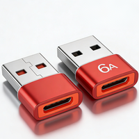 Adaptateur USB 3.0 Type-C mâle/femelle 6A en alliage d'aluminium pour ordinateur portable et appareil photo, convertisseur de charge rapide