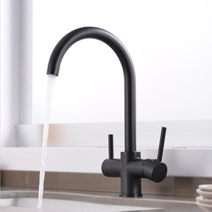 <span class=keywords><strong>Rubinetto</strong></span> da <span class=keywords><strong>Cucina</strong></span> KAWAL 3-in-1 in Acciaio Inox con Doppia Maniglia, Miscelatore a 3 Vie con Acqua Filtrata e Controllo Termostatico per Uso Alberghiero - Product Image 2