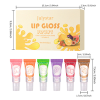 Ensemble de gloss à lèvres Julystarprofessional, maquillage longue tenue, hydratant, transparent, fruité, brillant, enrichi en vitamine E