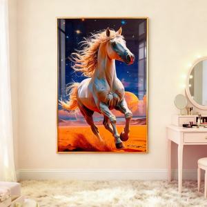 Pintura de Porcelana con LED de Caballo Blanco, Decoración de Lujo para el Hogar, Arte Mural de Animales para Sala de Estar u Hotel, Venta al Por Mayor - Product Image 3