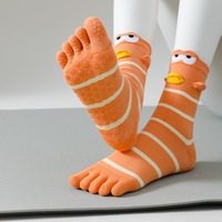 Chaussettes de yoga antidérapantes à cinq doigts Dance Grip pour femmes, en coton et élasthanne, confortables, légères, longues, pour Pilates, barre, gym, exercices