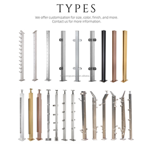 Bảo trì thấp 36 "x 2" x 2 "304 thép không gỉ cầu thang Cáp lan can bài cho 1/8" 3/16 Wire Rope boong lan can hệ thống - Product Image 6