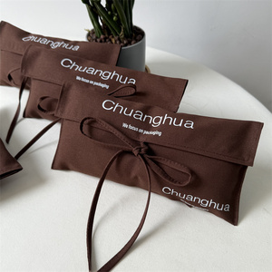CH Custom Logo Printed Linen <b>Envelope</b> Flap Pouch for Clothes Cosmetic Brushes Wallet Packing Handbag Dust Linen Cotton <b>Gift</b> Bag - Product Image 4