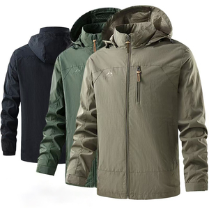 RNSHANGER Hommes Casual <span class=keywords><strong>XS</strong></span> Taille Coupe-Vent Imperméable Sports de Plein Air <span class=keywords><strong>Manteau</strong></span> à Capuche pour Escalade Champ Européen Vêtements d'Extérieur Minces - Product Image 2