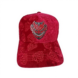 Casquette de baseball sportive personnalisée à 5 panneaux en daim avec logo démon, 100 % coton, pour animaux de compagnie et humains - Product Image 3