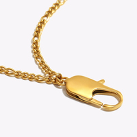 Dreamshow Fashion Collier à breloques avec fermoir mousqueton Minimaliste Plaqué or 18k Bijoux en acier inoxydable 316l