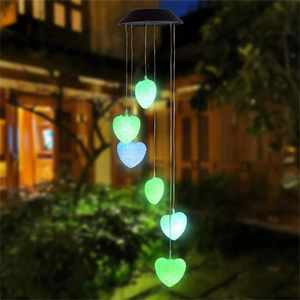 Luz <span class=keywords><strong>Solar</strong></span> de jardín, campanilla de viento, mariposa que cambia de Color, lámpara colgante LED para Patio, porche, terraza, balcón, decoración al aire libre - Product Image 3