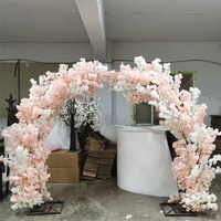 Arche de fleurs artificielle A-1562 grande taille pour extérieur, 3 m, motif fleurs de cerisier roses, pour décoration de mariages
