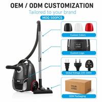 Aspirateur à sac cyclonique électrique 800W ERP avec filtre HEPA et fonction de nettoyage à sec