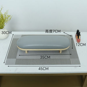 Bracciolo inferiore in legno per saloni di bellezza grigio bianco nero pelle <span class=keywords><strong>semplice</strong></span> cuscino a mano - Product Image 6